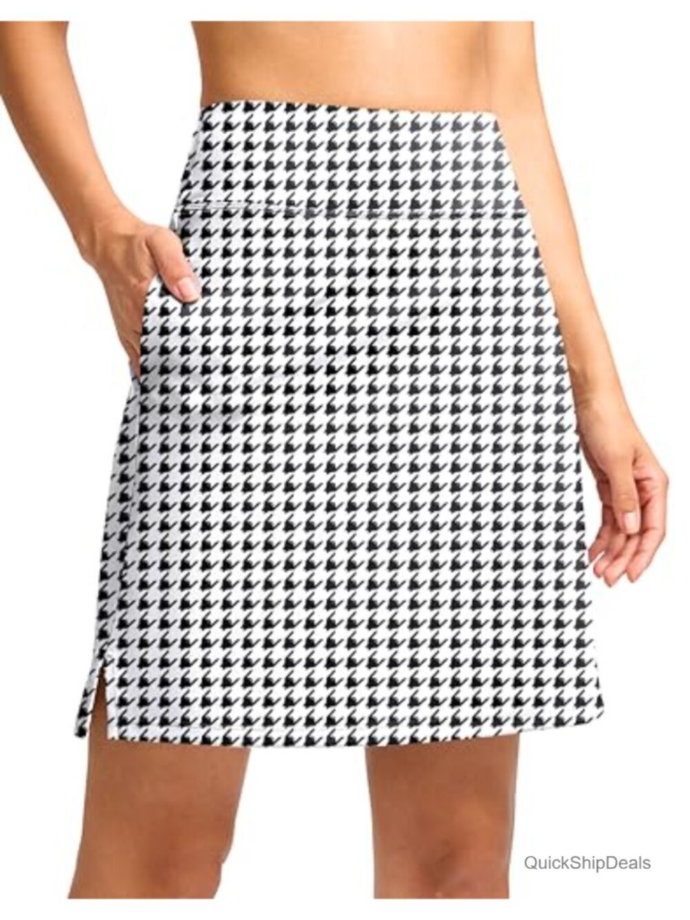 18" Stretchy Skorts for Women with Pockets High Waisted Side Split